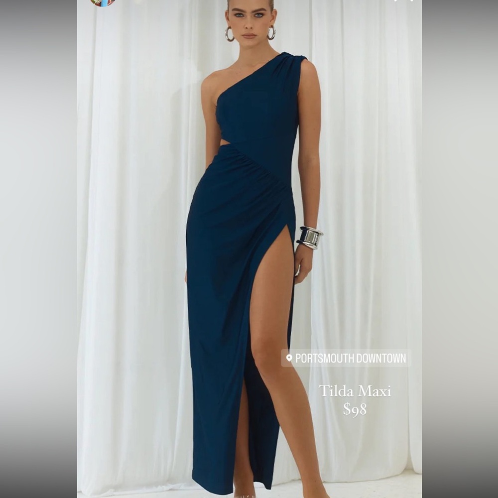 RNWY Navy Wedding Guest Dress